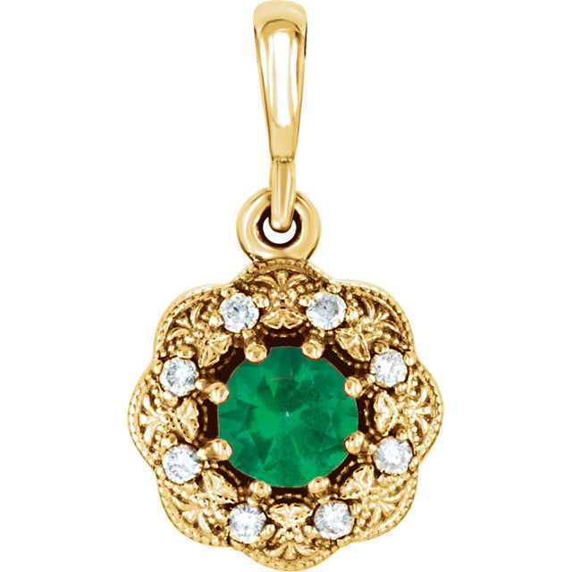 Emerald and Diamond Pendant