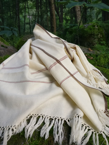 Ivory white wool scarf