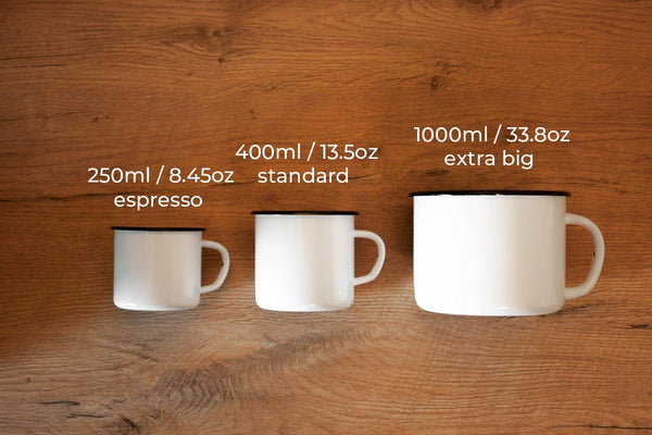 enamel mug size chart