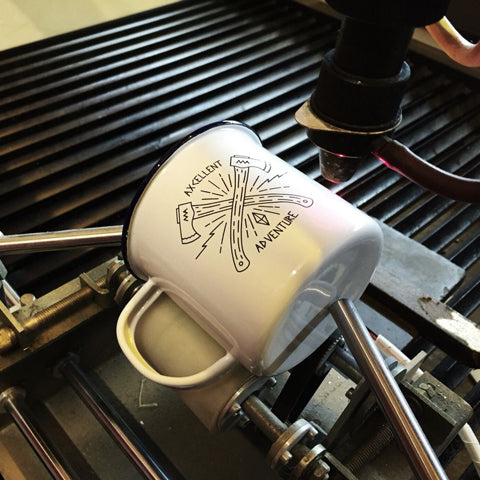 laser engraved enamel mug