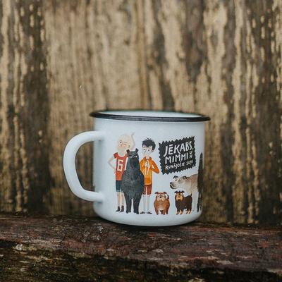 ENAMEL MUG WITH ''LET'S GO CAMPING'' PRINT 400ml/13.5oz – Enammo