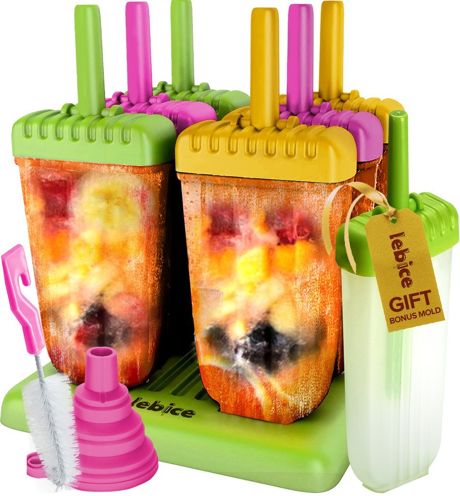 Popsicle Molds Set - BPA Free - 6 Ice Pop Makers + 1 Extra ...