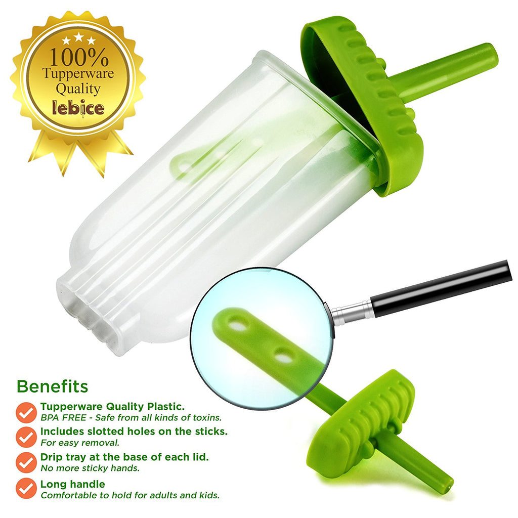 Popsicle Molds Set Bpa Free 6 Ice Pop Makers 1 Extra