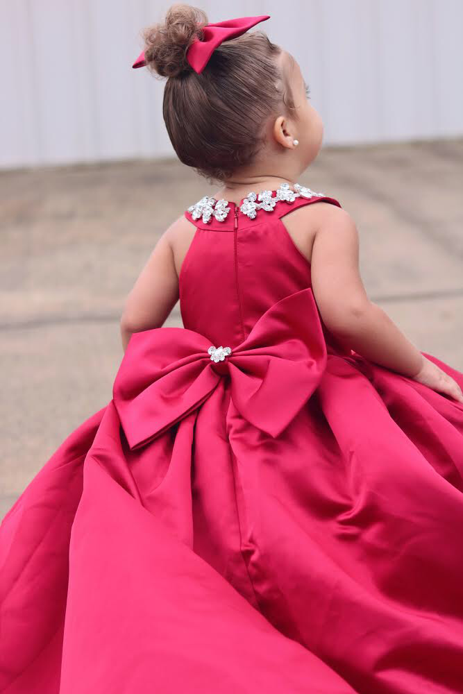 wine red baby dress