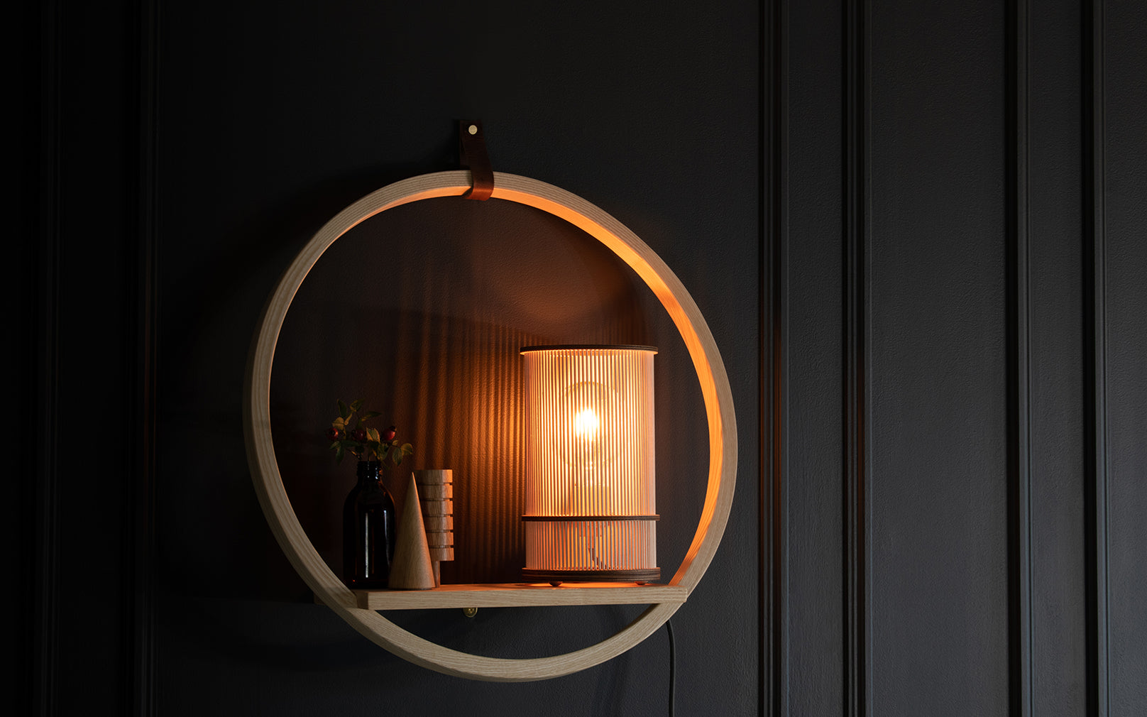 Housel Shelf and Artus Table Light 