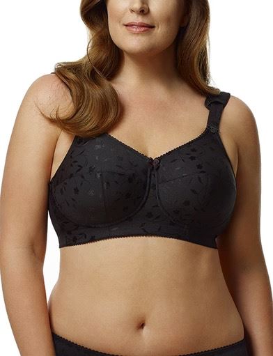 Women's Elila 1505 Full Coverage Wireless Soft Cup Bra (Black 42L)