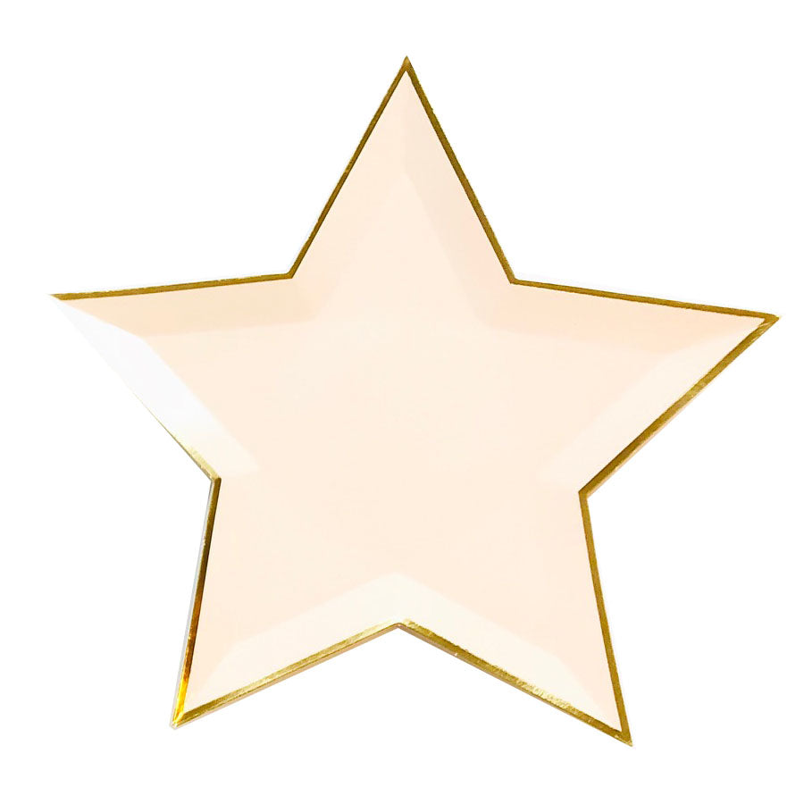 pink star paper plates