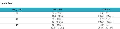 Hatley Size Chart 2