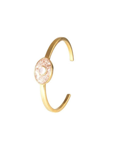 Rose Quartz Diamond Cuff Bracelet