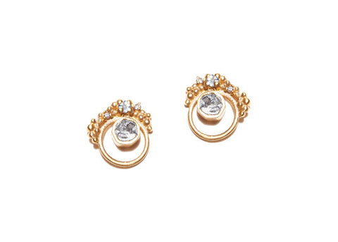Aquamarine Diamond Stud Earrings