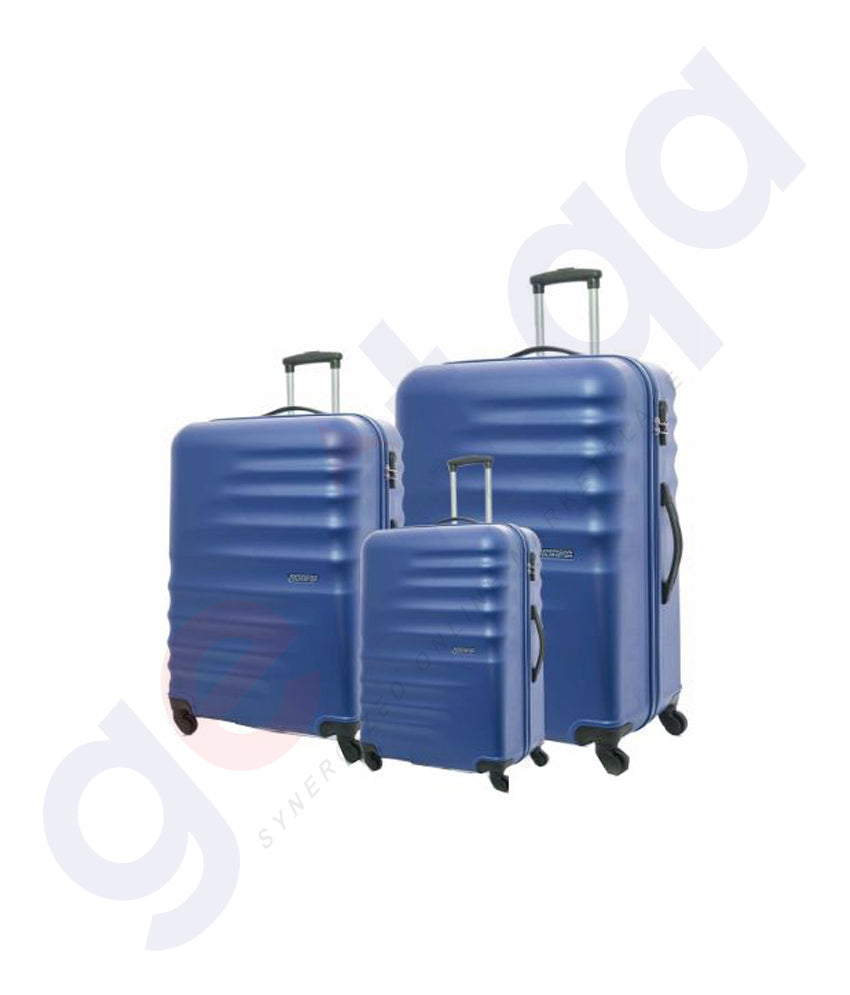 Getit Qa Buy American Tourister Preston Spinner Set Blue Doha Qatar