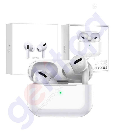 BUY HOCO EW05 400MAH PLUS WIRELESS EARPHONE WHITE WITH CHARGING CASE - WHITE IN QATAR | HOME DELIVERY WITH COD ON ALL ORDERS ALL OVER QATAR FROM GETIT.QA