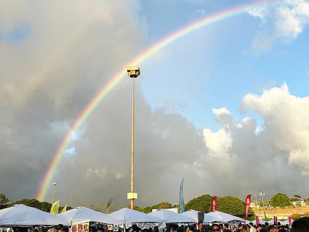 Hawaii rainbow for Hello Sushi news blog post on Megabon Hawaii 2024