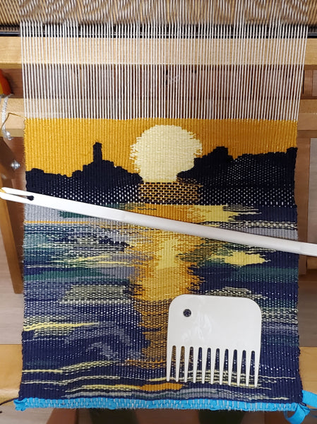 tapestry weaving with Array by Miriam Vergara