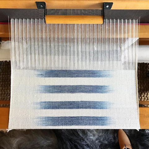 A stunning indigo piece, captioned: Always thinking about transitions ~ @abbymartell