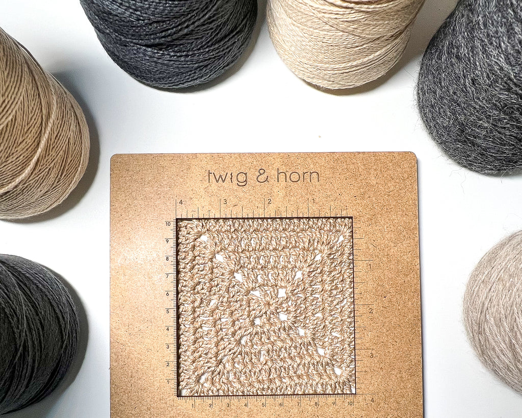 Beam organic cotton yarn crochet swatch