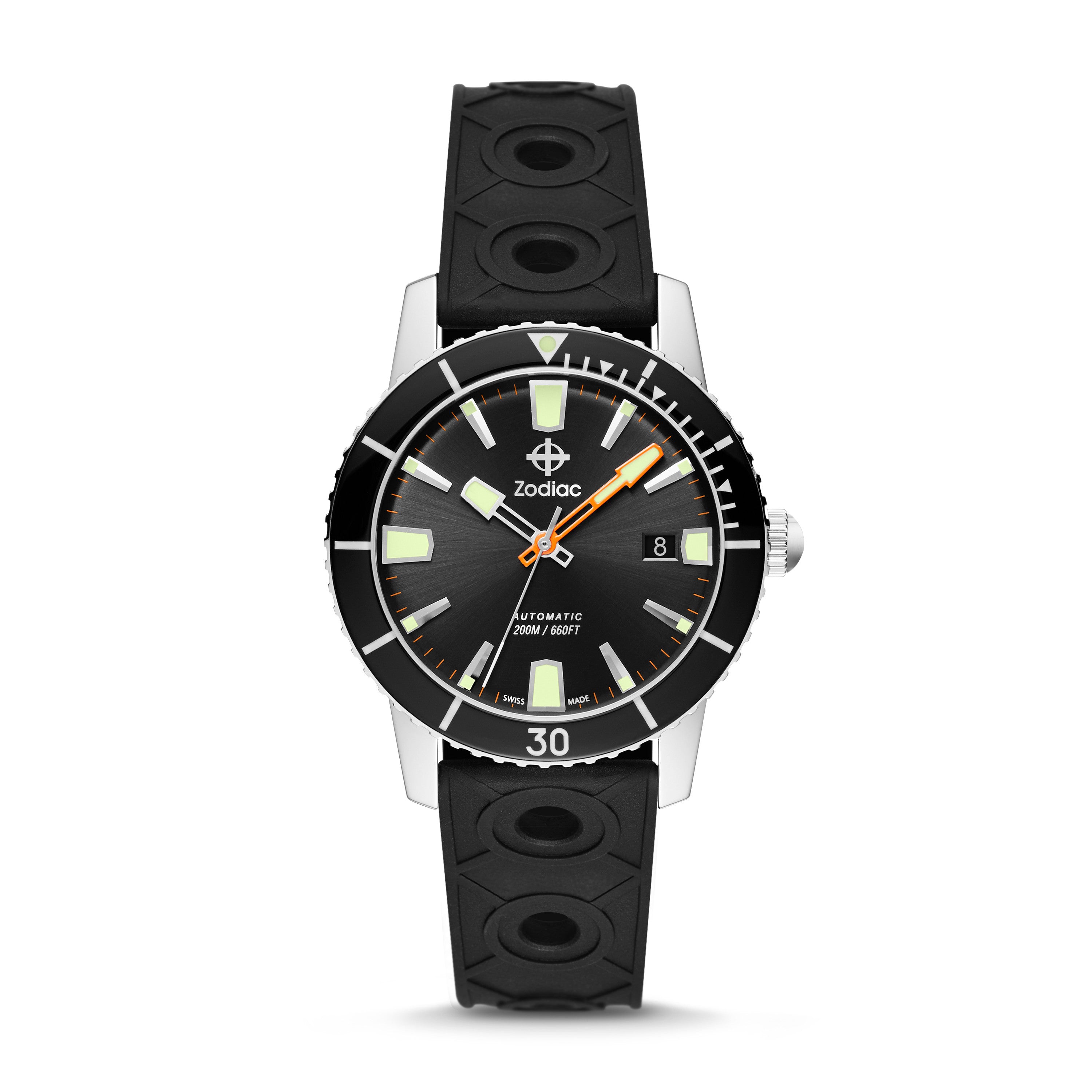 SUPER SEA WOLF 53 COMPRESSION AUTOMATIC BLACK CAOUTCHOUC RUBBER WATCH