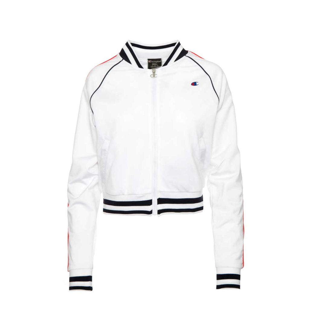 champion track jacket white