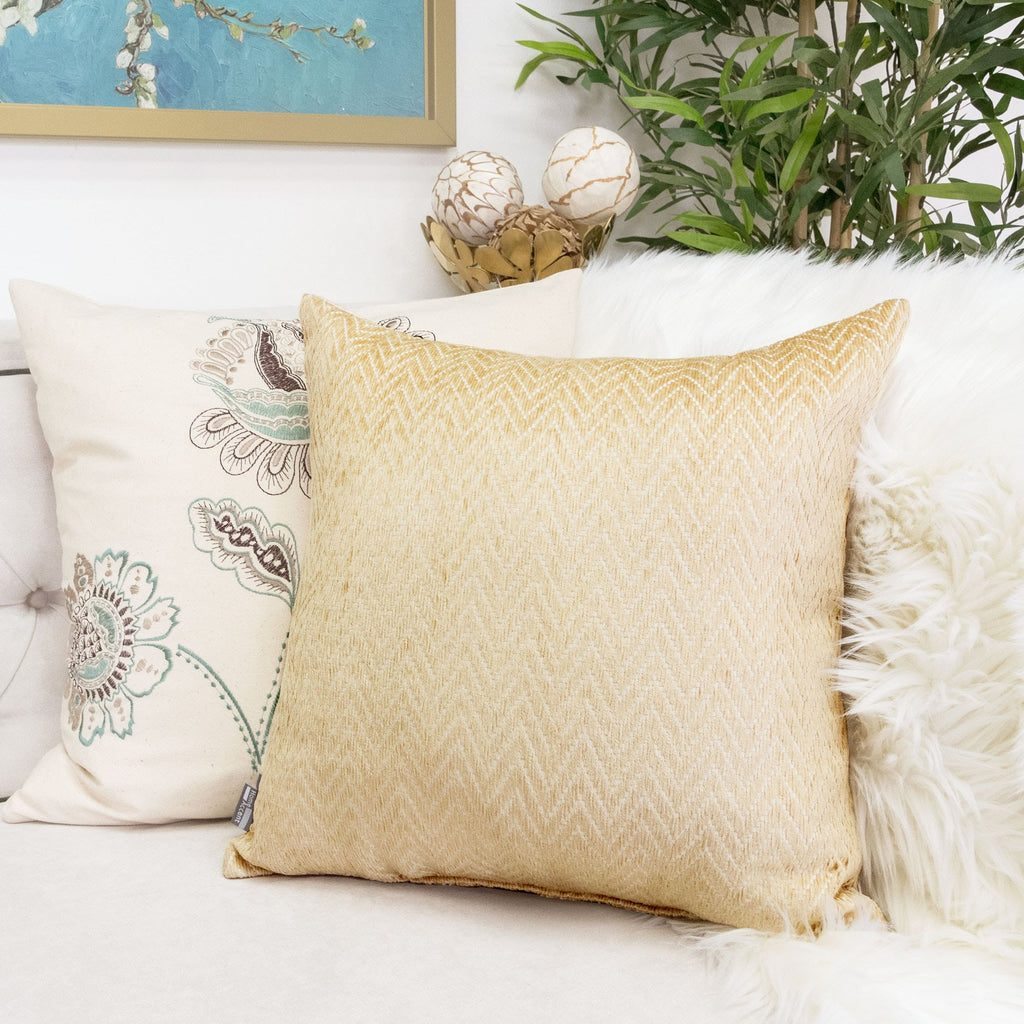 Chenille Gold Herringbone – Home Accent Pillows