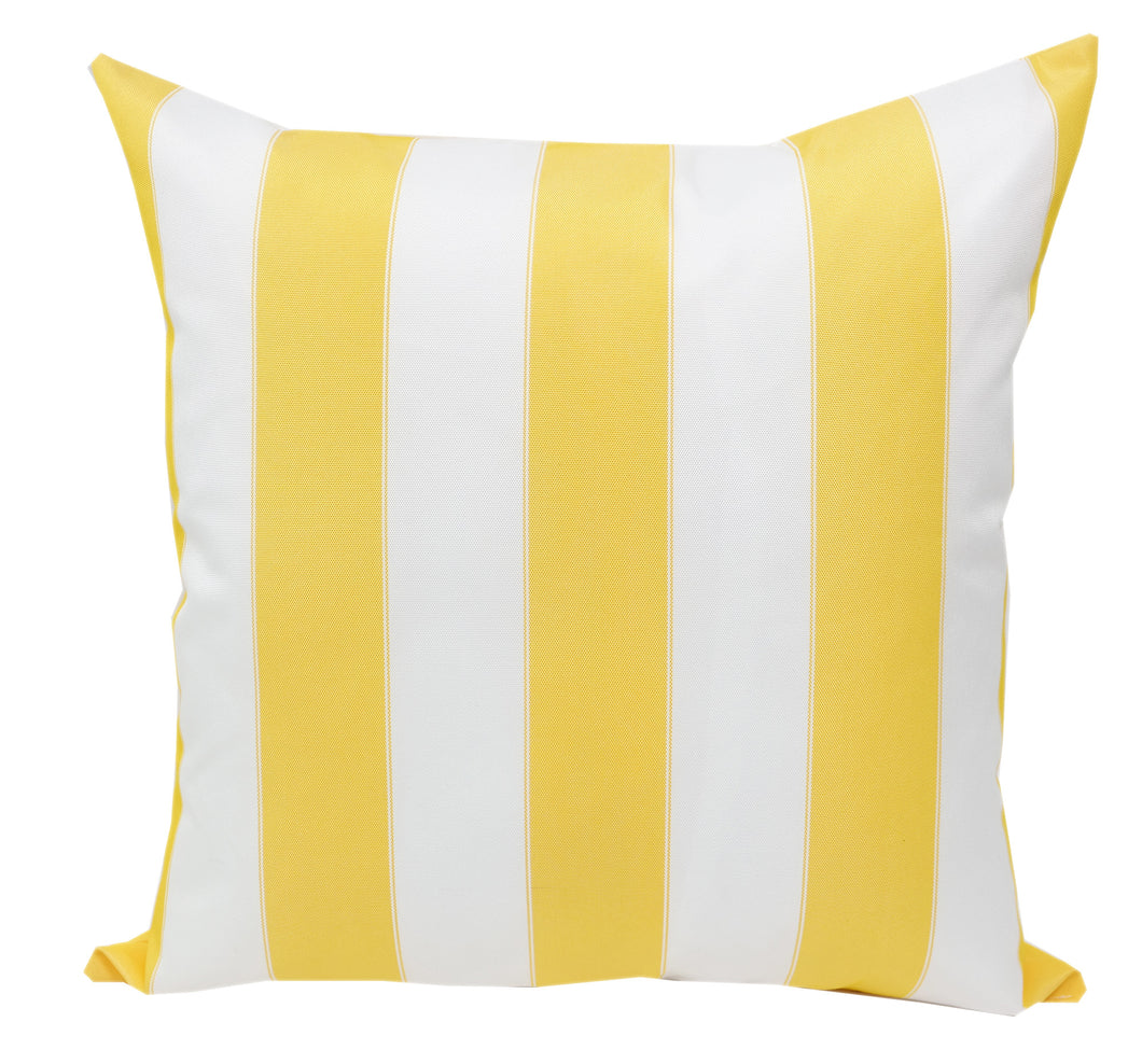 yellow and white striped pillows