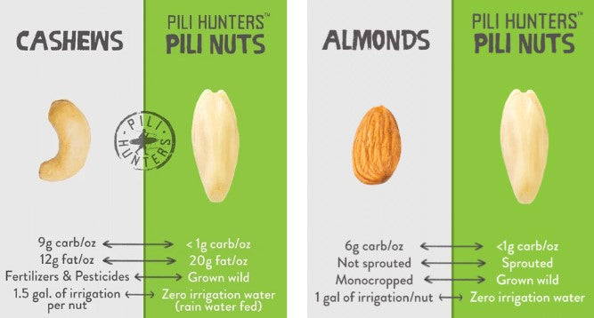 How do pili nuts compare to cashews and almonds? Pili Hunters the original pili nuts
