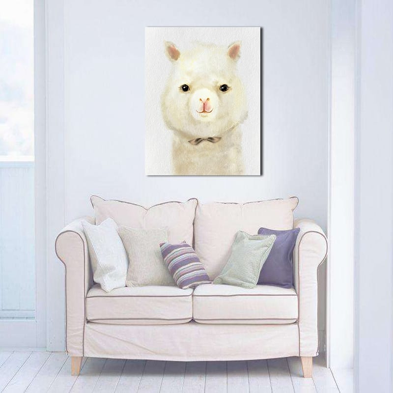 Miico Hand Painted Oil Paintings Cartoon Alpaca Paintings Wall Art For Home Decoration Miico Hand Painted Cartoon Alpaca Oil Paintings