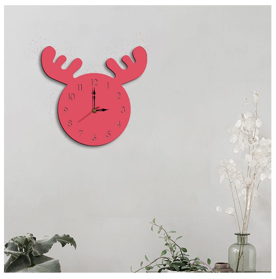 Wapiti Head Creative Wall Clock Living Room Home Cartoon Children's Clock Wapiti Head Creative Wall Clock Living Room Home Cartoon