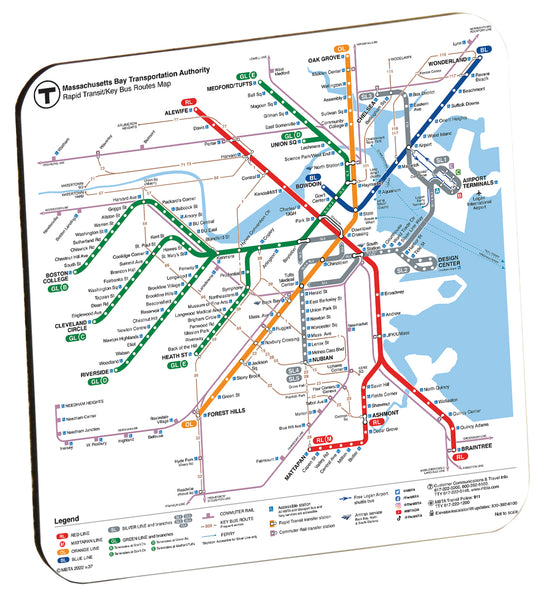 MBTA 2022 Rapid Transit With Key Bus Routes Map Coaster MBTAgifts   MBTARTM2022 Grande 