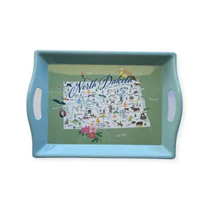 North Dakota- 2- Handle Butler Tray - Galleyware - Butler Statue With Tray