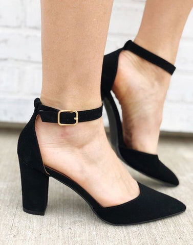 strap black heel