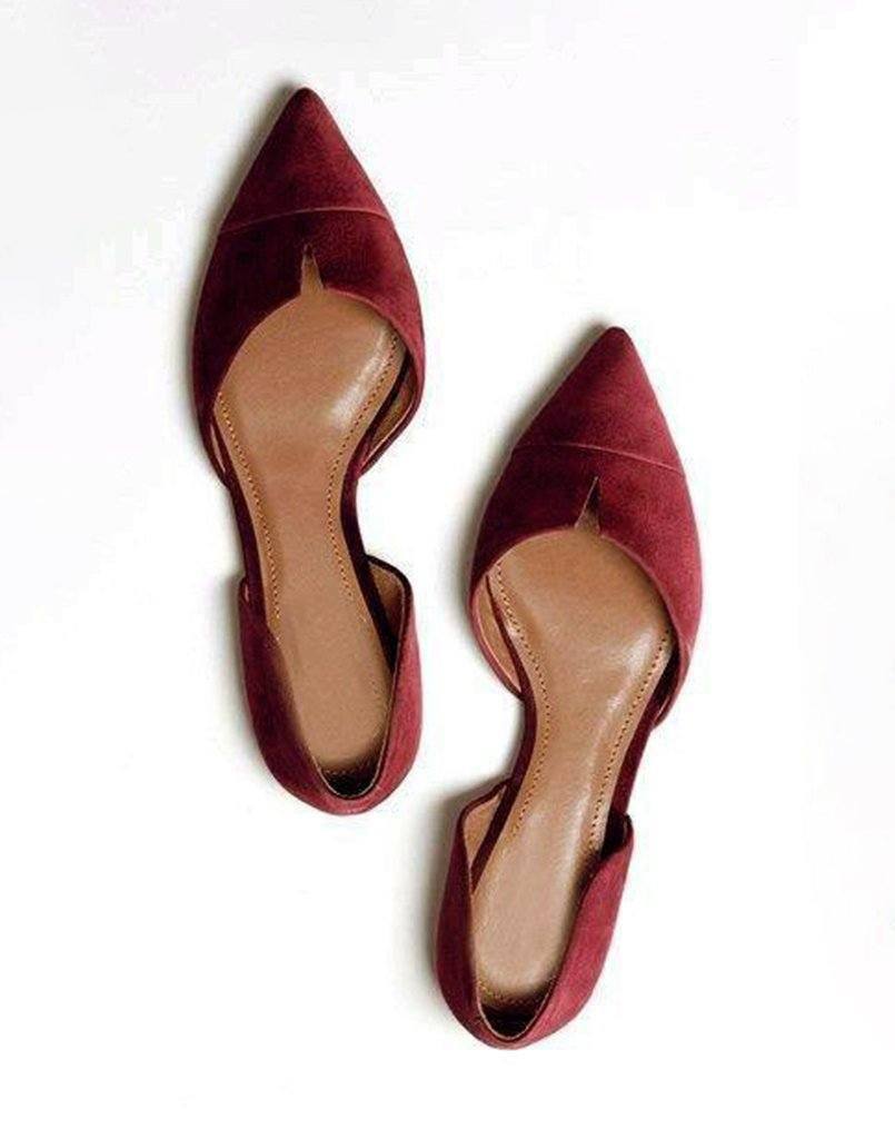 Maroon Pointed Toe Ballerina – Street 