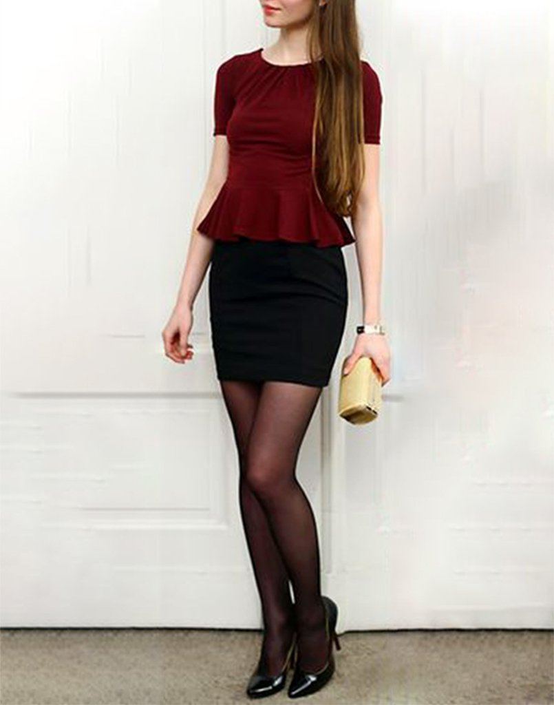 peplum maroon