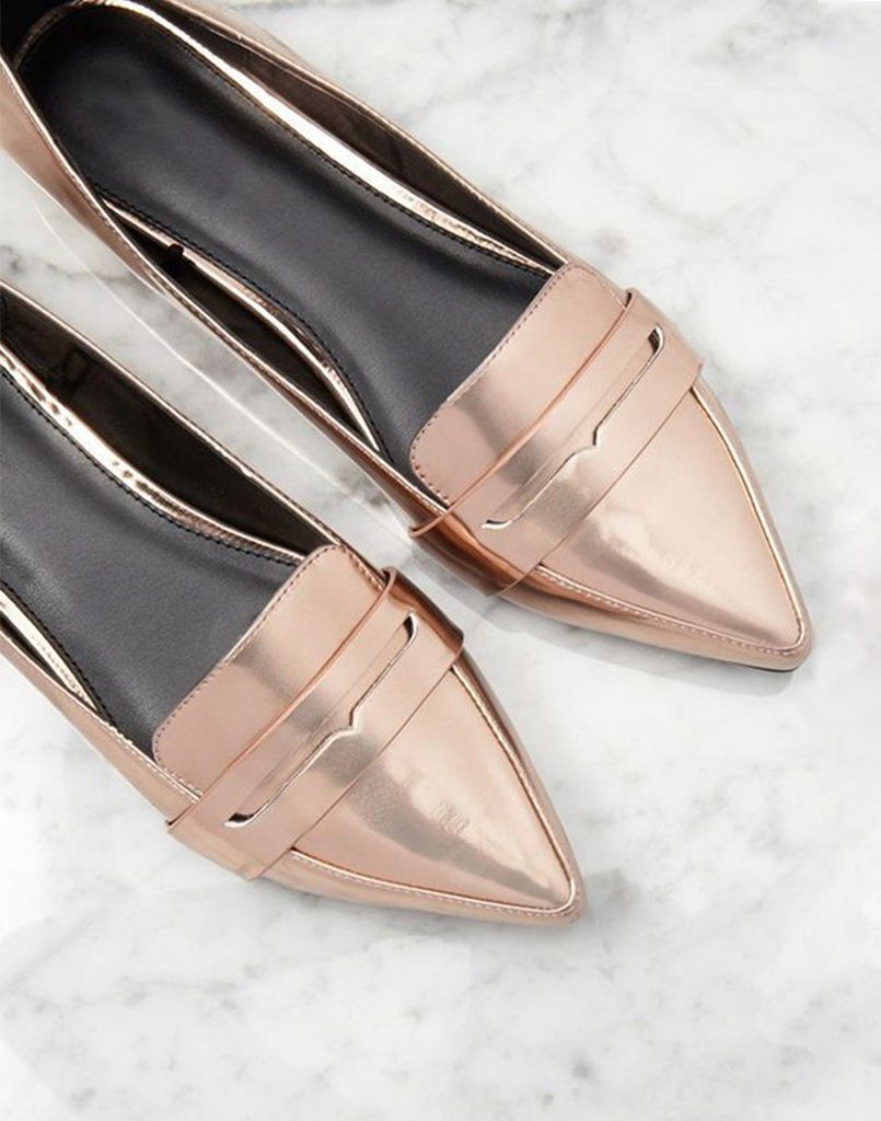 rose gold ballerinas