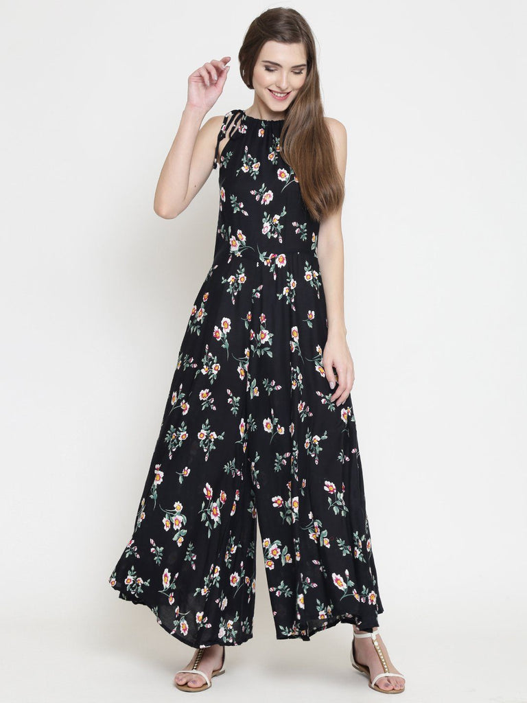 wide leg floral jumpsuit