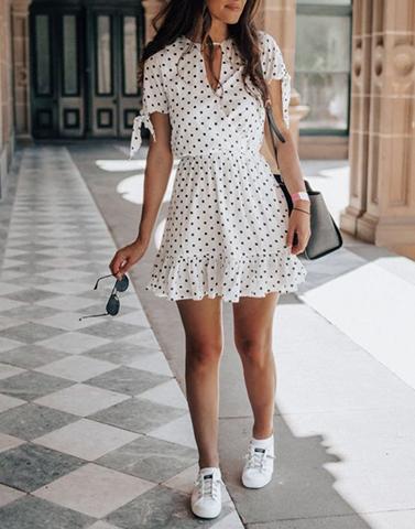 Stalk Exploring Happiness In White Skater Dress – Street Style Stalk