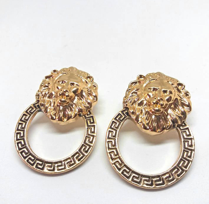 versace lion earrings