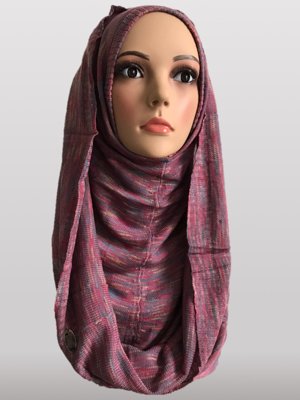 Hooded Knitted Instant Hijab Purple Pink Instant Hijabs Uk
