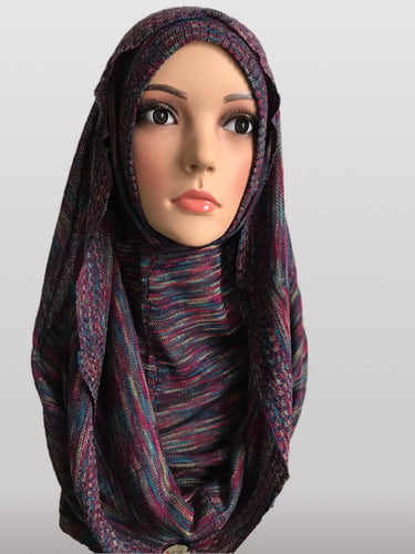 Hooded Knitted Instant Hijab Instant Hijabs Uk