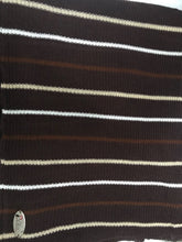 Knitted instant Brown, cream and white lines