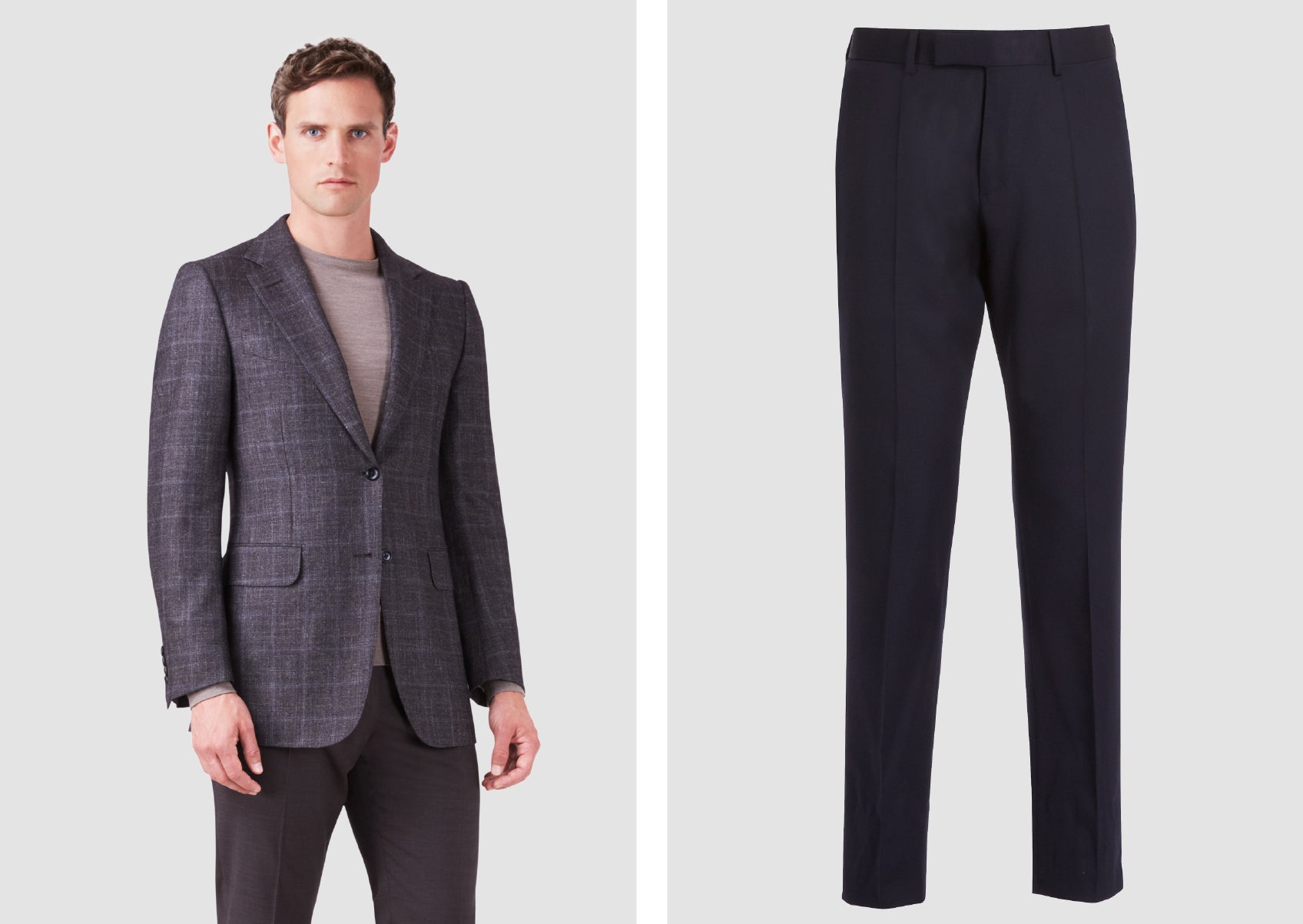 Dunhill London Single-breasted Windowpane Check Jacket & Fitzrovia-fit Formal Wool Trouser
