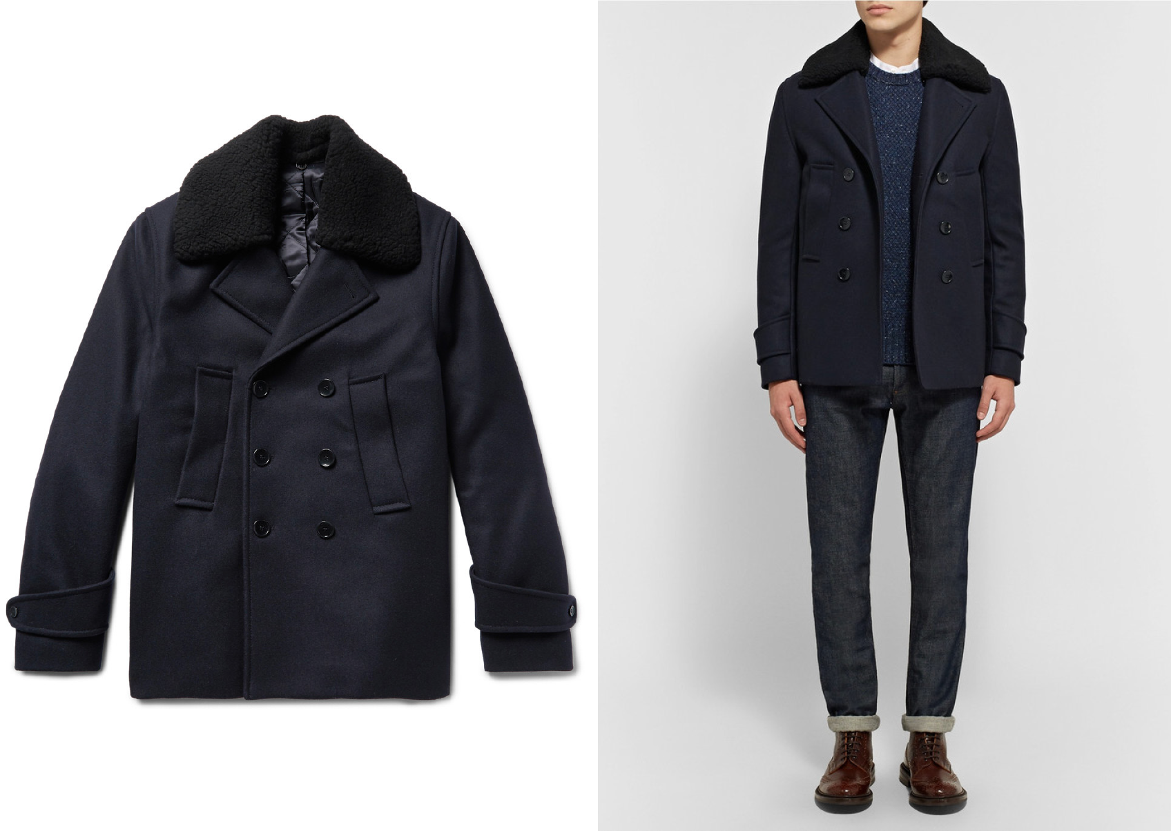 Officine Generale Melton Wool-Blend Peacoat