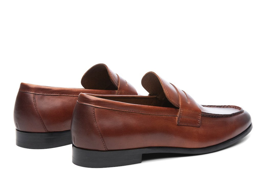 M4 Leather Penny Loafer in Brandy | Blake McKay - The M Series