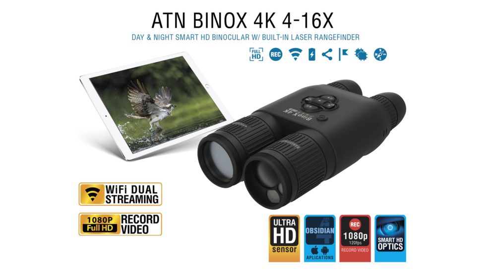 BinoX 4K 4-16x65 Smart Day/Night Binocular w/Laser Rangefinder