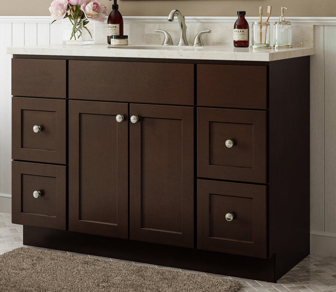 Amesbury Espresso Shaker Recessed Panel RTA Bathroom ...