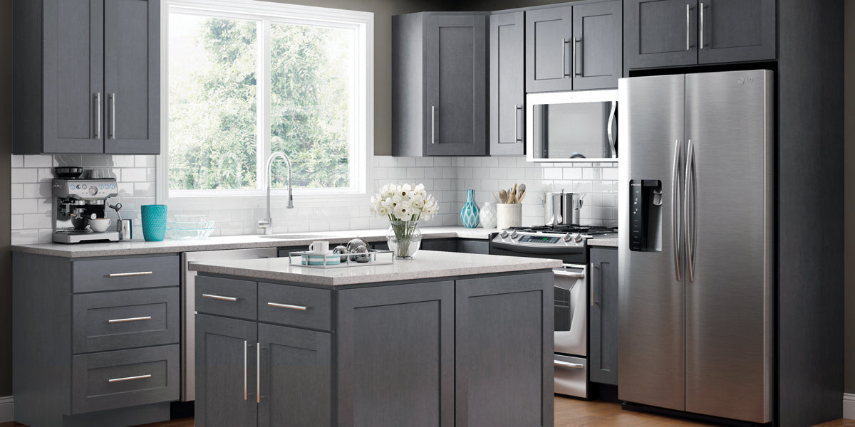 Elegant Dove Gray Shaker Panel Assembled Kitchen Cabinets – RTA Wood  Cabinets