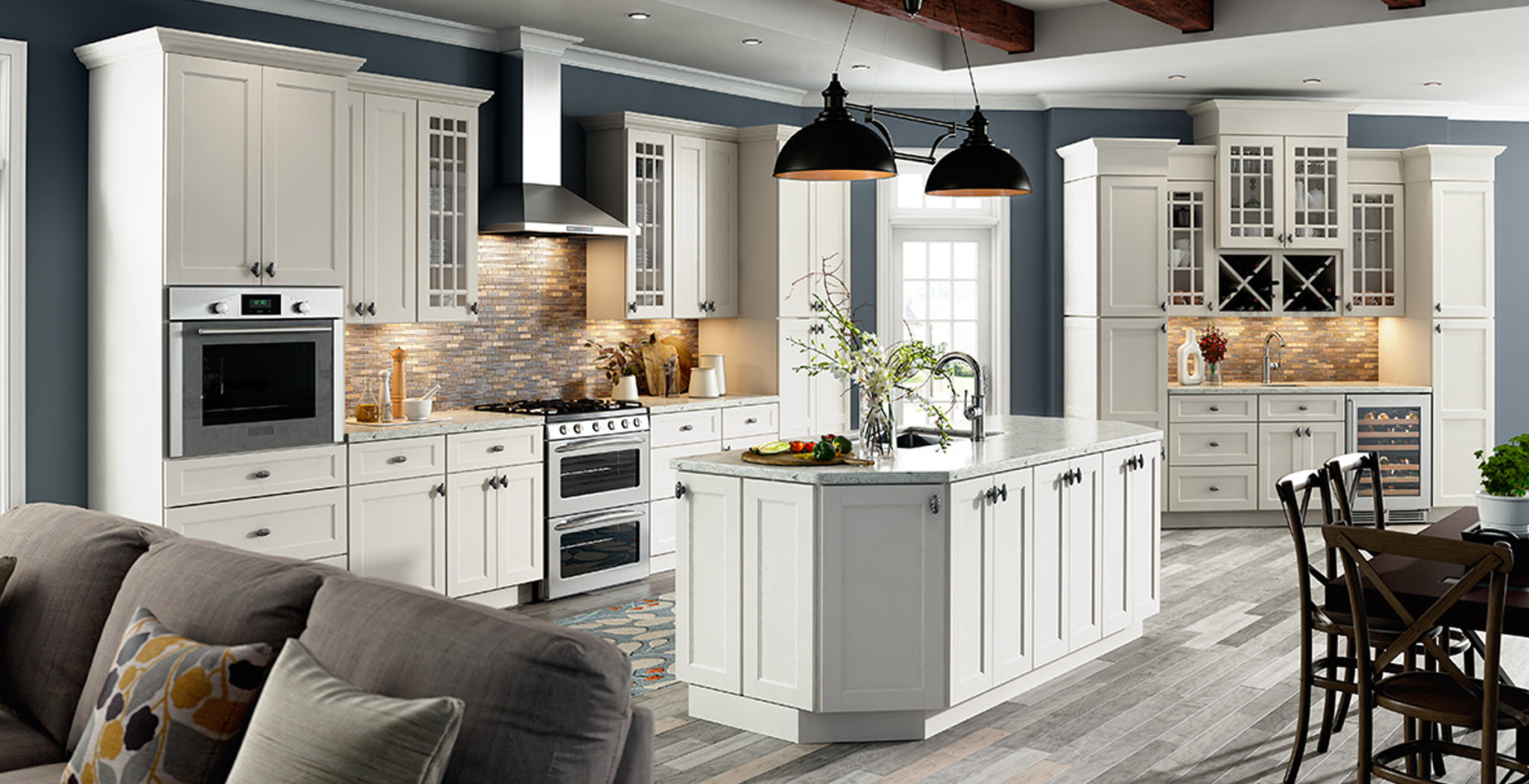 Elegant Dove Gray Shaker Panel Assembled Kitchen Cabinets – RTA Wood  Cabinets