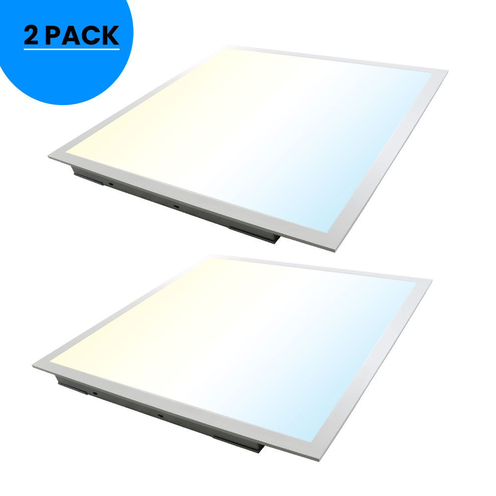 2-ft x 2-ft LED Panel Light 20/30/40 Watt Adjustable, 4000K/5000K/6500K CCT Changeable, Dip Switch, 0-10V Dim, 120-277V, ETL DLC 5.1, Recessed Back-lit, For Office, Meeting Room, Hospital, School, Retail Stores