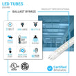Load image into Gallery viewer, T8 4ft 22W LED Tube, 2-Row LED Tube, 6500K Clear Dual Ended Power
