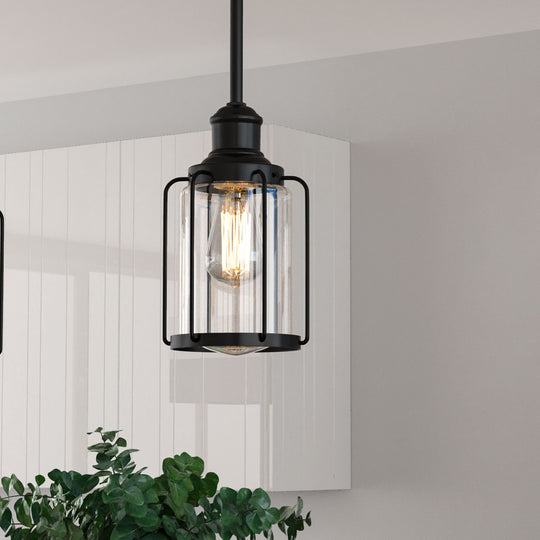 black birdcage light