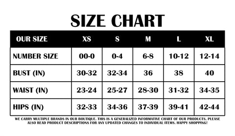 Size Chart – Cimi Bikini